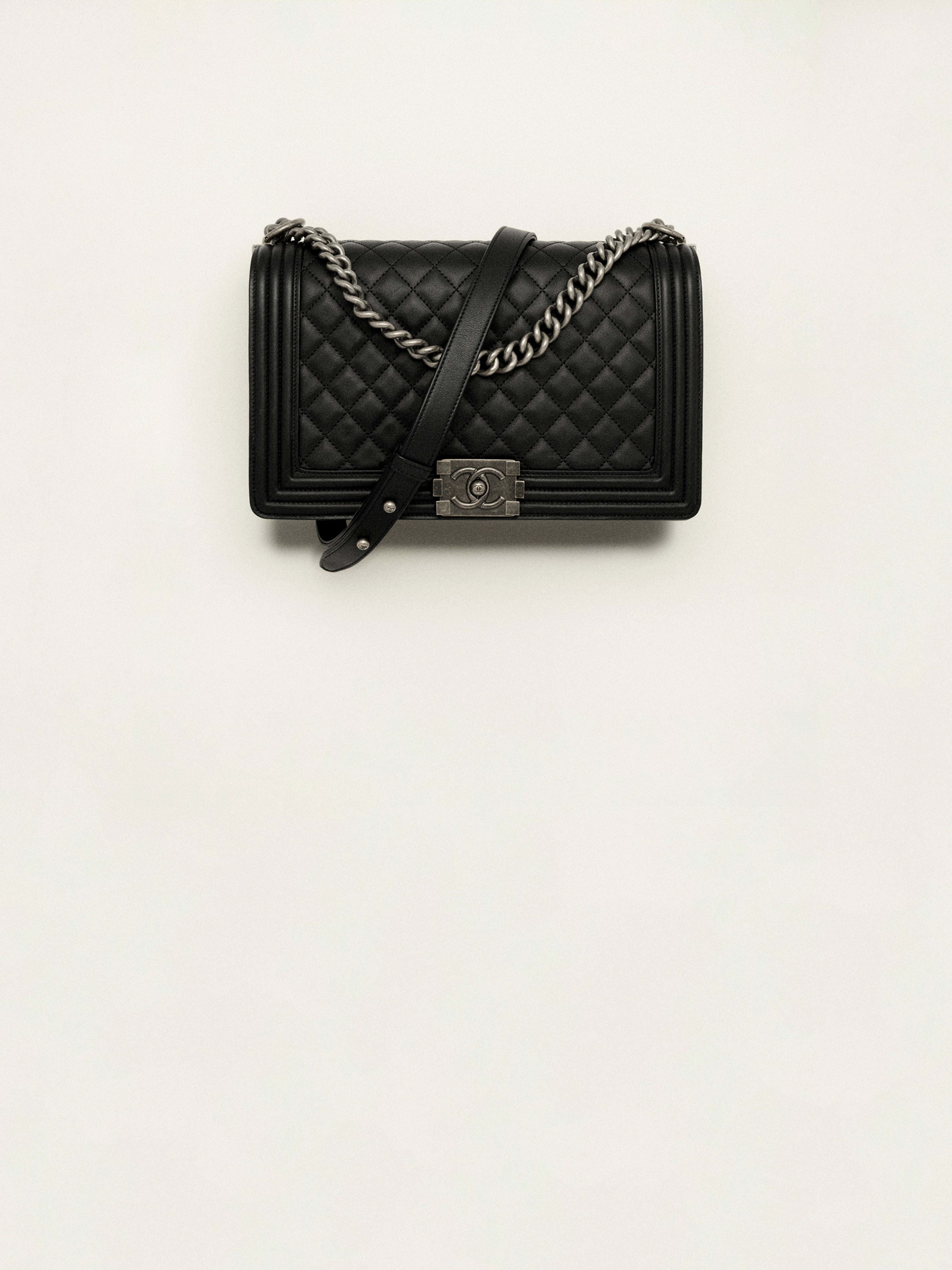 BOY CHANEL Große Tasche - Schwarz - Kalbsleder & Metall mit Ruthenium-Finish - künstlerische Ansicht 1 groß